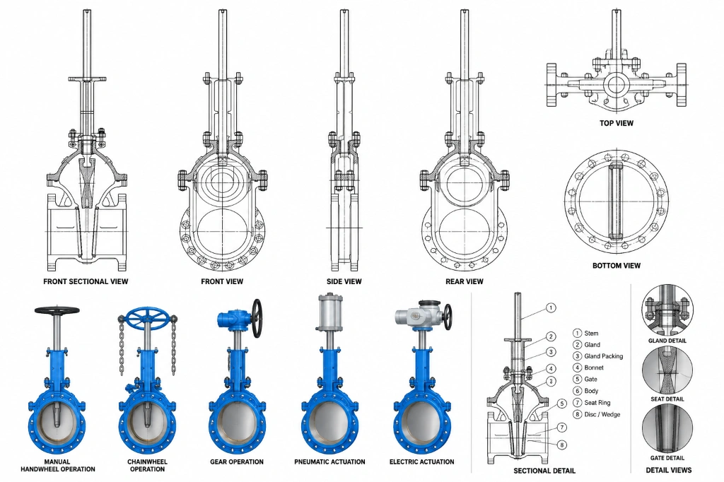 Kalika Valve Comprehensive CAD Design, Sectional Views and Actuation Options